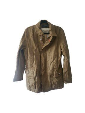 PIRELLI Utility Jacket Waxed IT 50 US M Rain Chore Barn New Khaki Italy Snap Zip